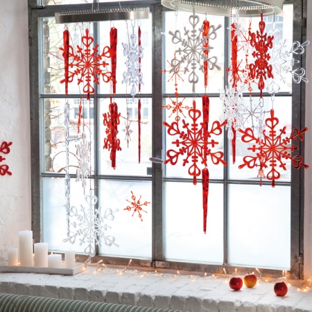 Ozdoba dekoracja świąteczna Koziol FLAKES czerwona L