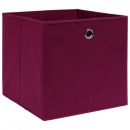 10 pudełek z pokrywami, ciemnoczerwone, 32x32x32 cm, tkanina