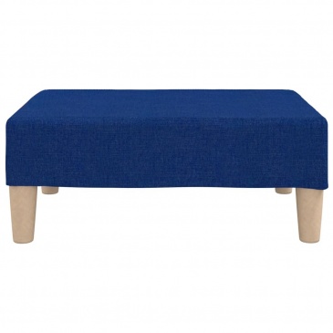 2-os. kanapa z podnóżkiem i 2 poduszkami, niebieska, tkanina