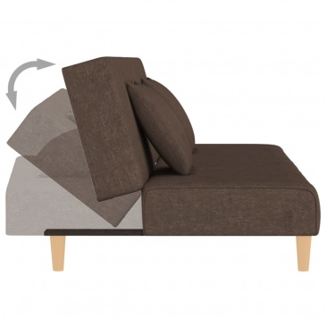 2-osobowa kanapa z podnóżkiem, ciemny brąz tapicerowana tkaniną