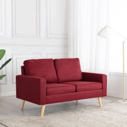 2-osobowa sofa, kolor czerwonego wina, tapicerowana tkaniną 2-osobowa sofa, kolor czerwonego wina, tapicerowana tkaniną
