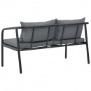 2-osobowa sofa ogrodowa z poduszkami, aluminium, szara