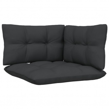 2-osobowa sofa ogrodowa z poduszkami, czarna, drewno sosnowe