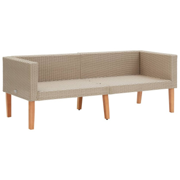 2-osobowa sofa ogrodowa z poduszkami, rattan PE, beż