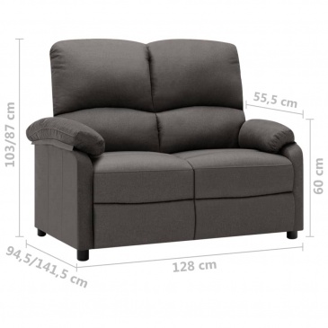 2-osobowa sofa rozkładana, ciemnoszara, tapicerowana tkaniną