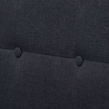 2-osobowa sofa z podłokietnikami, stal i tkanina, ciemnoszara