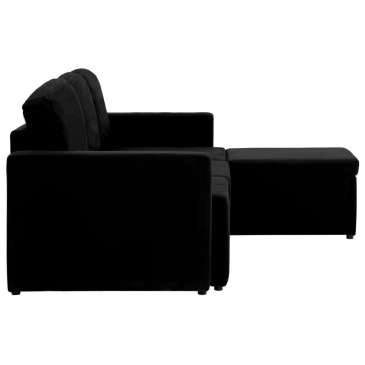3-osobowa kanapa modułowa, czarna, tkanina