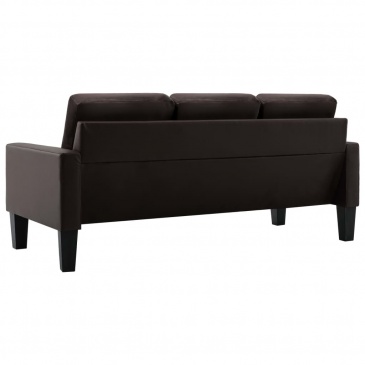 3-osobowa sofa, brązowa, sztuczna skóra