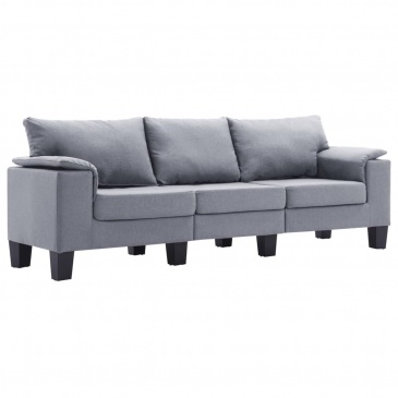 3-osobowa sofa, jasnoszara, tapicerowana tkaniną