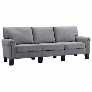 3-osobowa sofa, jasnoszara, tapicerowana tkaniną