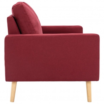 3-osobowa sofa, kolor czerwonego wina, tapicerowana tkaniną