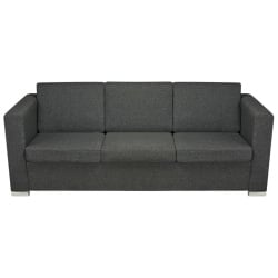 3 osobowa sofa tapicerowana ciemnoszara