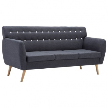 3-osobowa sofa tapicerowana tkaniną ciemnoszara