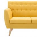 3-osobowa sofa tapicerowana tkaniną, 172x70x82 cm, żółta