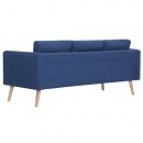 3-osobowa sofa tapicerowana tkaniną niebieska