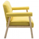 3-osobowa sofa tapicerowana tkaniną żółta