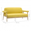 3-osobowa sofa tapicerowana tkaniną żółta