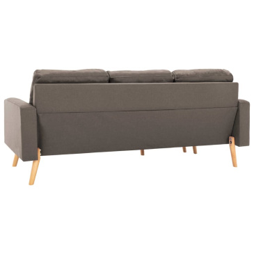 3-osobowa sofa z podnóżkiem, kolor taupe, tapicerowana tkaniną