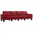 4-osobowa sofa, kolor czerwonego wina, tapicerowana tkaniną