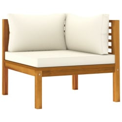 4-osobowa sofa ogrodowa, kremowe poduszki, drewno akacjowe