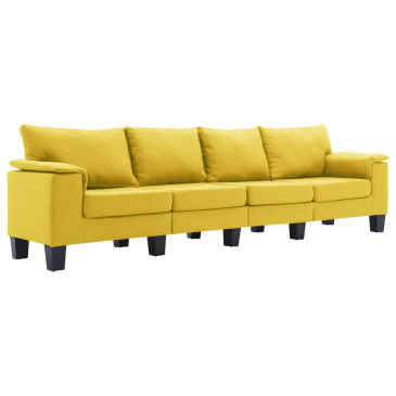 4-osobowa sofa, żółta, tapicerowana tkaniną