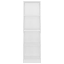 4-poziomowy regał, wysoki połysk, biały, 40 x 24 x 142 cm
