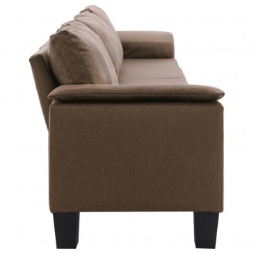 5-osobowa sofa, brązowa, tapicerowana tkaniną
