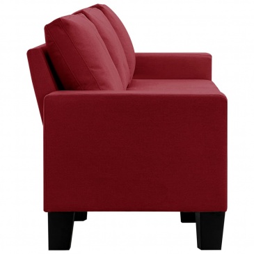 5-osobowa sofa, kolor czerwonego wina, tapicerowana tkaniną