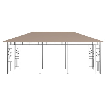 Altana ogrodowa z moskitierą, 6x3x2,73 m, kolor taupe, 180 g/m²