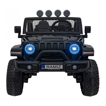 Auto terenowe off-road 3.0 dla dzieci czarny + pilot + wolny start + pasy + audio led