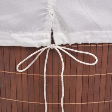 Bambusowy kosz na pranie, prostokątny, brązowy