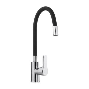 Bateria kuchenna stojąca elastyczna wylewka kran czarny