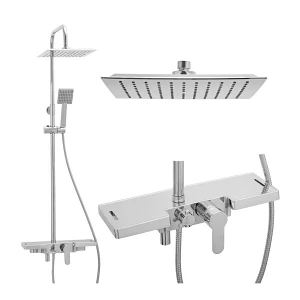 Bateria prysznicowa natryskowa panel slim kwadrat z deszczownicą 25 cm - yoka Bateria prysznicowa natryskowa panel slim kwadrat z deszczownicą 25 cm - yoka