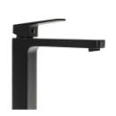 Bateria umywalkowa łazienkowa stojąca czarna wysoka kran kwadrat mat - Yoka