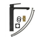 Bateria umywalkowa łazienkowa stojąca czarna wysoka kran kwadrat mat - Yoka