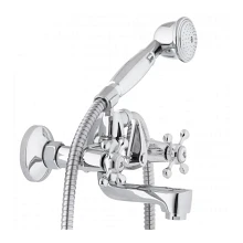 Bateria wannowa ścienna prysznicowa kran chrom retro - yoka Bateria wannowa ścienna prysznicowa kran chrom retro - yoka