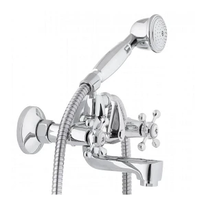 Bateria wannowa ścienna prysznicowa kran chrom retro - yoka Bateria wannowa ścienna prysznicowa kran chrom retro - yoka