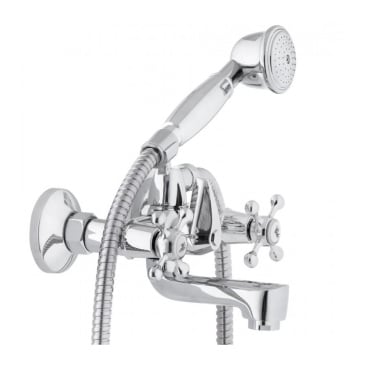 Bateria wannowa ścienna prysznicowa kran chrom retro - yoka