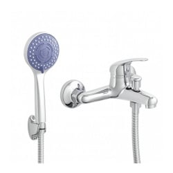 Bateria wannowa ścienna zestaw prysznicowy kran chrom funkcyjna słuchawka- Yoka