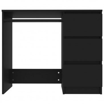 Biurko, czarne, 90x45x76 cm, płyta wiórowa