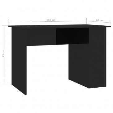 Biurko na wysoki połysk, czarne, 110x60x73 cm, płyta wiórowa
