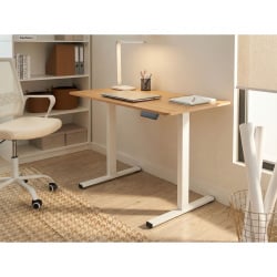 Biurko regulowane elektrycznie TAVARES Jasny brąz/ biały 120 cm 60 cm Biurko regulowane elektrycznie TAVARES Jasny brąz/ biały 120 cm 60 cm