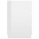 Biurko, wysoki połysk, białe, 140x50x77 cm, płyta wiórowa