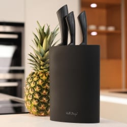 Blok do noży owalny Vialli Design Nero Oval czarny Blok do noży owalny Vialli Design Nero Oval czarny