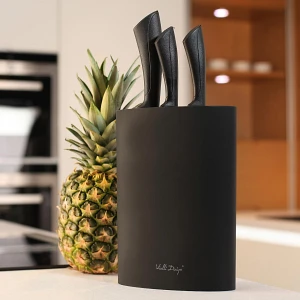 Blok do noży owalny Vialli Design Nero Oval czarny Blok do noży owalny Vialli Design Nero Oval czarny