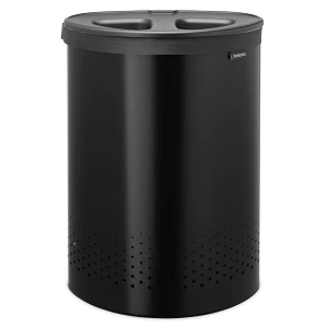 Brabantia 242366 - selector - stalowy kosz na bieliznę do segregacji 55 l - matt black / dark grey Brabantia 242366 - selector - stalowy kosz na bieliznę do segregacji 55 l - matt black / dark grey