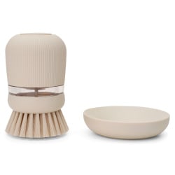 BRABANTIA 252167 - Sink Side - Szczoteczka do mycia naczyń z dozownikiem - Soft Beige