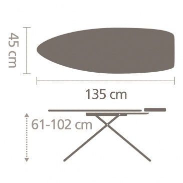 Deska do prasowania 135x45cm Brabantia Titan Oval rozm. D