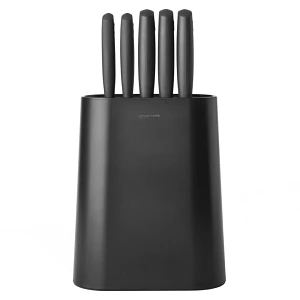 BRABANTIA - Tasty+ - Zestaw noży kuchennych + blok - Ciemnoszary BRABANTIA - Tasty+ - Zestaw noży kuchennych + blok - Ciemnoszary