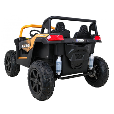 Buggy atv strong racing dla 2 dzieci złoty + silnik bezszczotkowy + pompowane koła + audio led